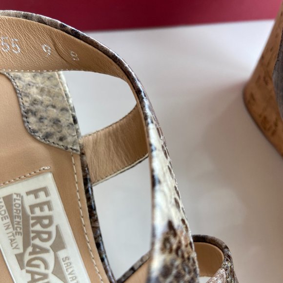Salvatore Ferragamo Women Persy Wedges 9B - Picture 5 of 7